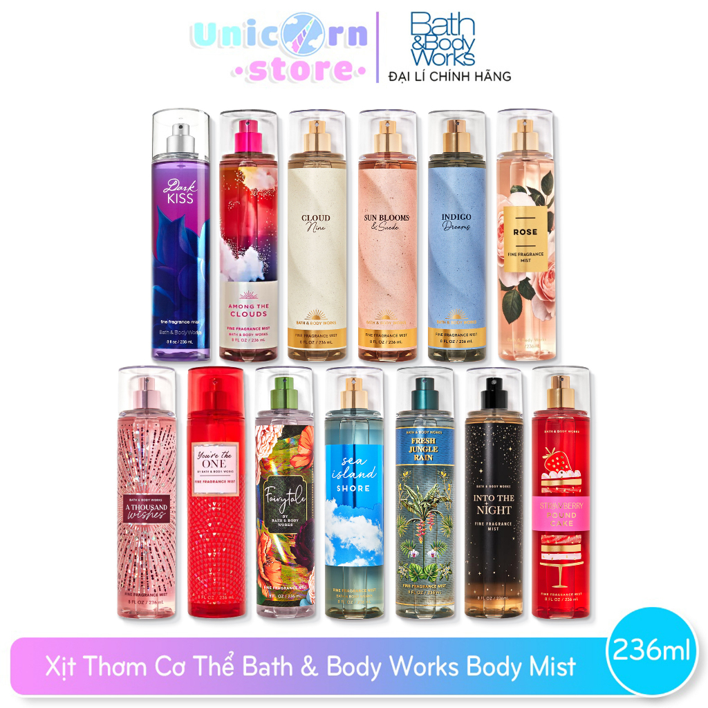 [Bản Mỹ] Xịt Thơm Cơ Thể Bath & Body Works Body Mist 236ml