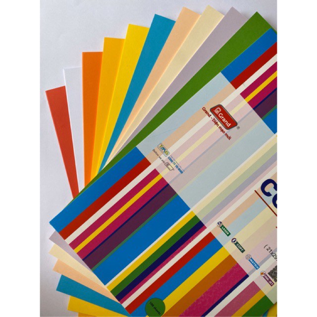 Giấy màu A4 Pgrand 80gsm - Xấp 100 tờ 5 màu trộn hoặc 10 màu trộn