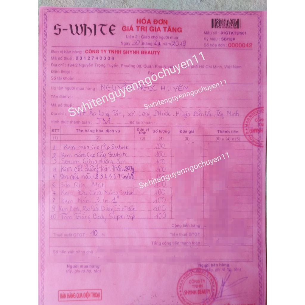 Mặt nạ khô swhite tyb cao khô