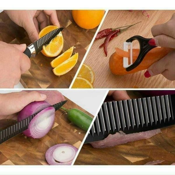 ☘Bộ dao làm bếp vân sóng 6 món