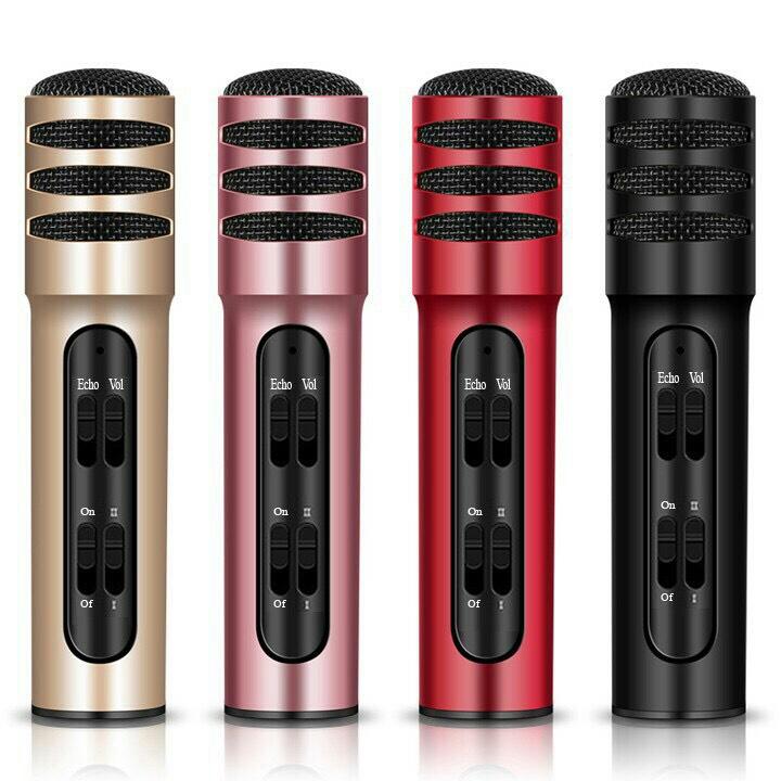 Bộ hát karaoke, live tream trên điện thoại ( Chân đế kẹp mic 3in1 có đèn Led + Micro C7)