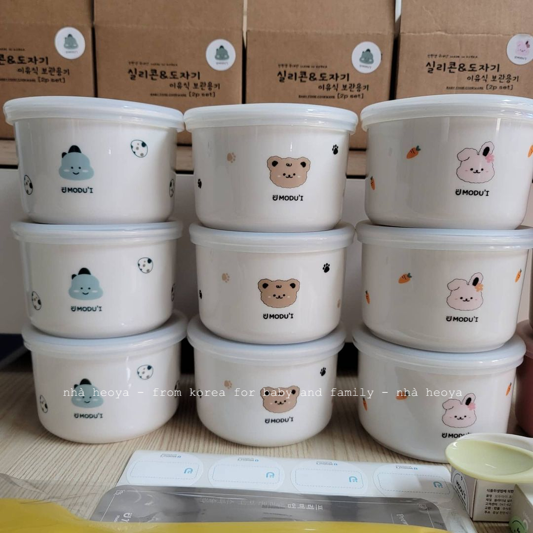 HŨ SỨ ĂN DẶM BLUEMAMA MODUI HÀN QUỐC
