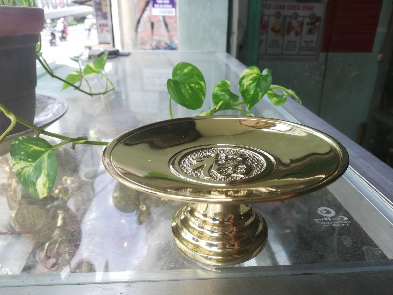Dĩa đựng trái cây 13cm bé bằng đồng