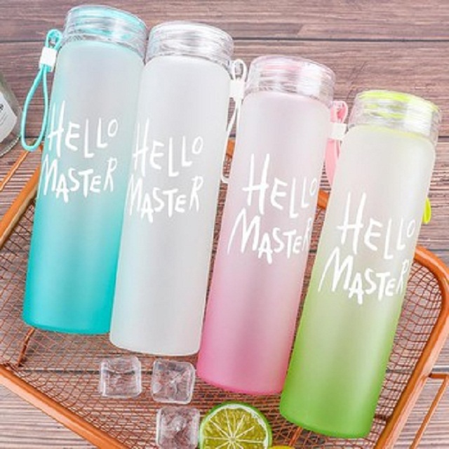 Bình nước thủy tinh Hello Master 480ml