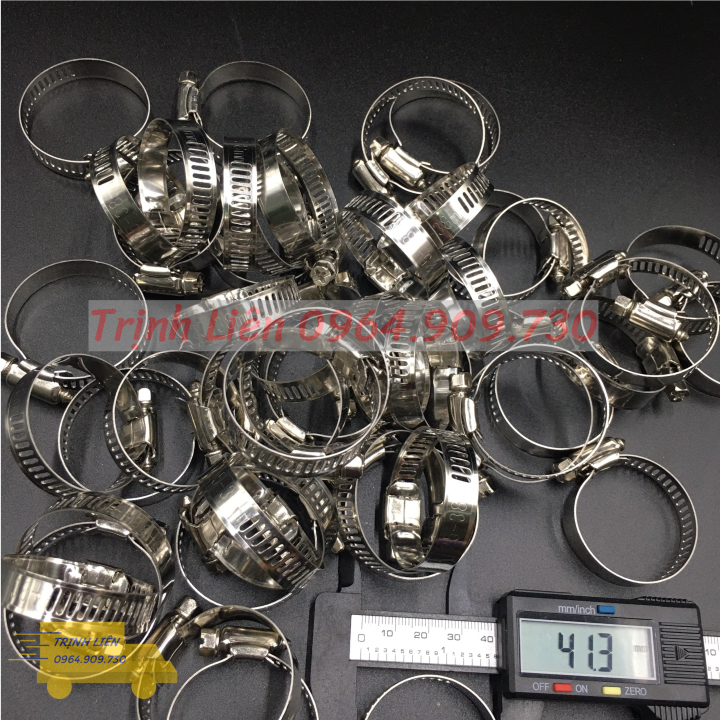 Túi đai siết quai nhê inox 50 cái , Đai xiết ống các loại inox siết cổ dê cỡ 25X38mm