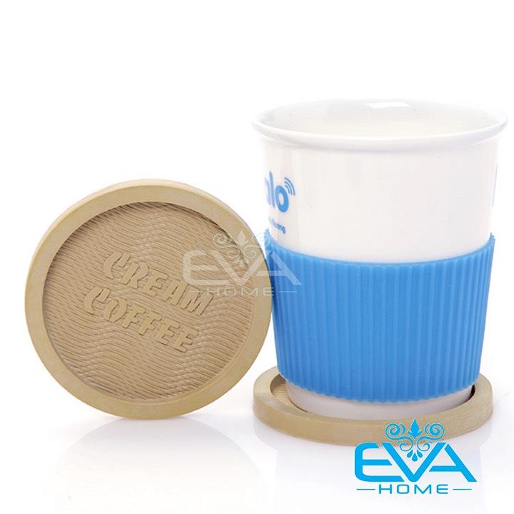 [HCM]Combo 10 Đế Lót Ly Nhựa Dẻo Giả Gỗ Cao Cấp