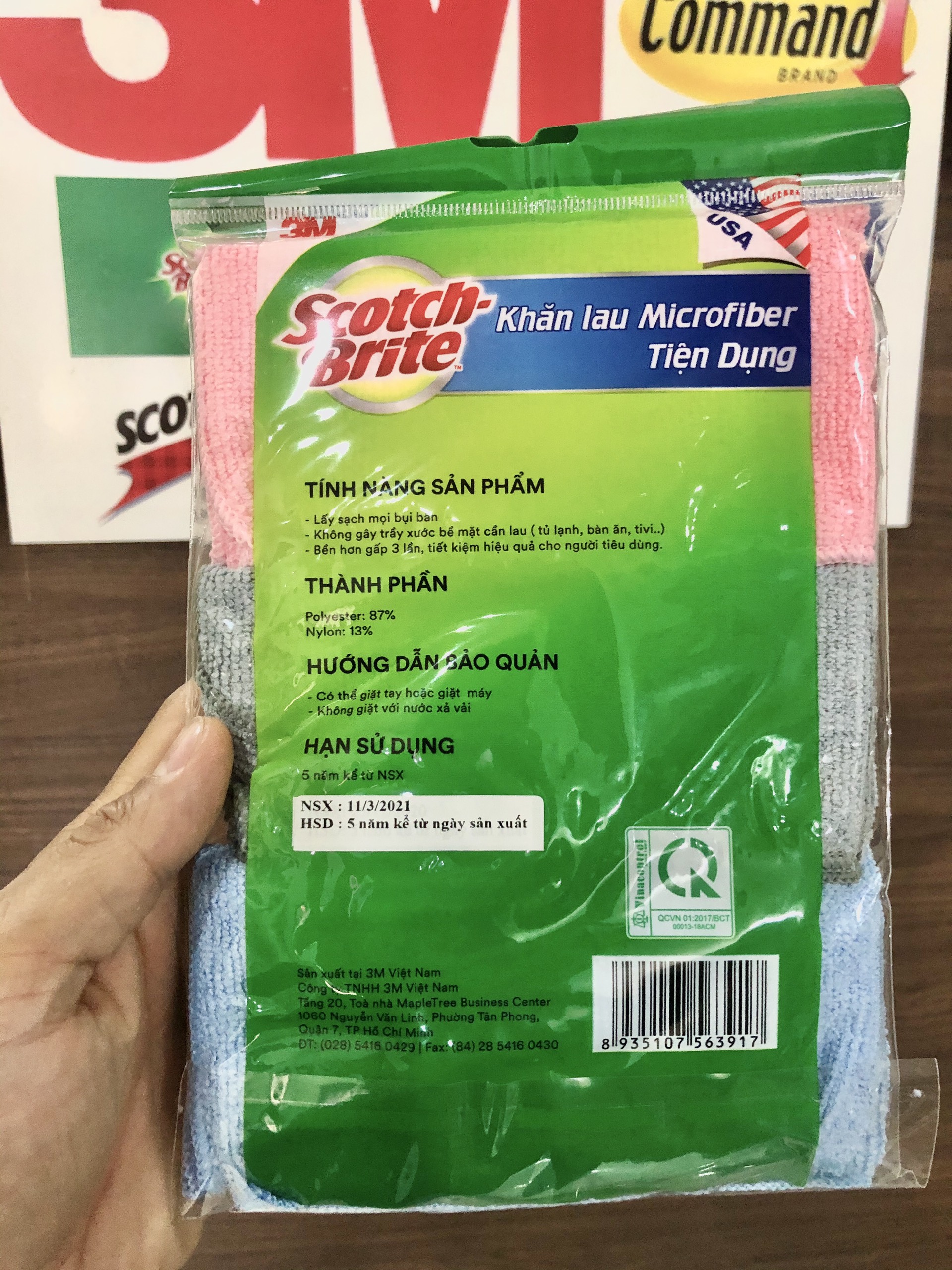 Khăn lau 3M microfiber lau bếp tiện dụng ( 3 Cái )