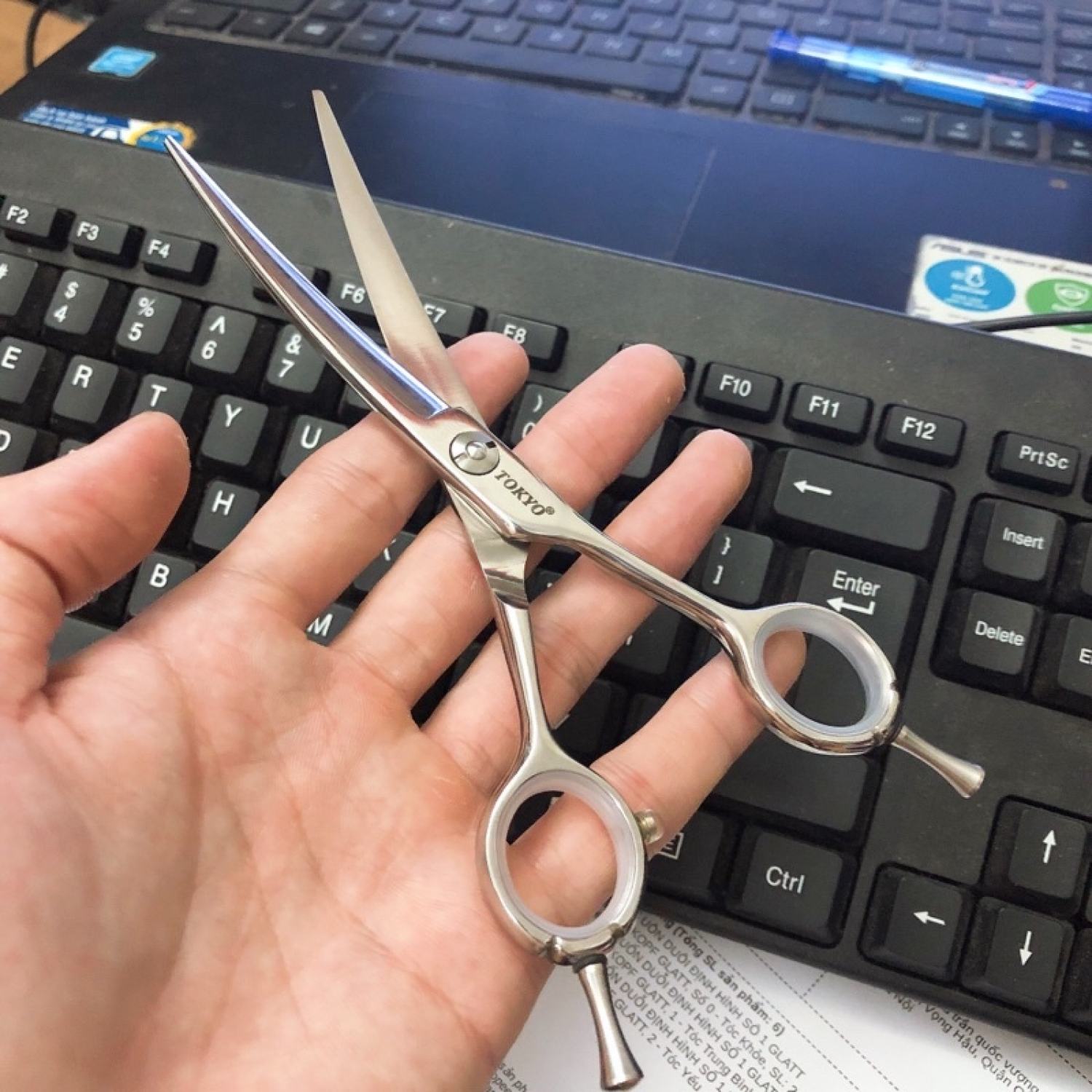 Kéo Cắt Tóc Lưỡi Cong TOKYO Đa năng cắt tóc barber, cắt lông thú cưng