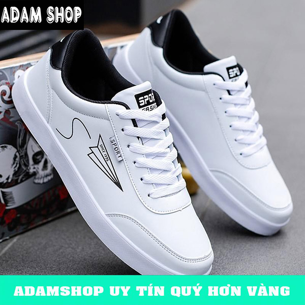 Giày nam thể thao sneaker ADAM SHOP trắng đẹp bata cổ cao cho học sinh đi học đi làm cao cấp Mã CDT-1