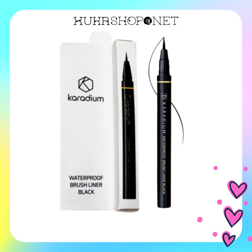 Bút Kẻ Mắt Nước Karadium Waterproof Brush Liner Black Chống Nước Lâu Trôi 0.55g