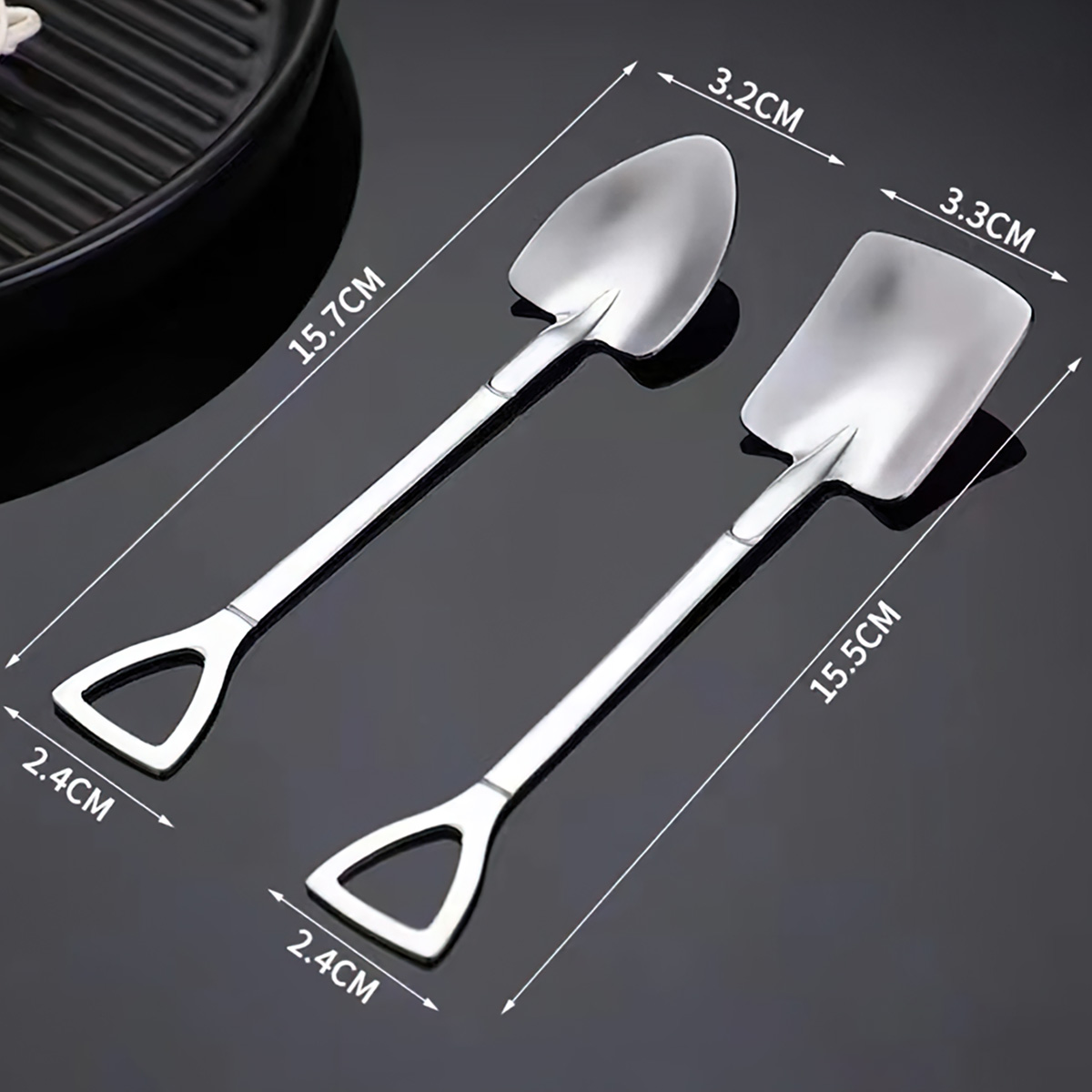 Creative stainless steel shovel-shaped spoon