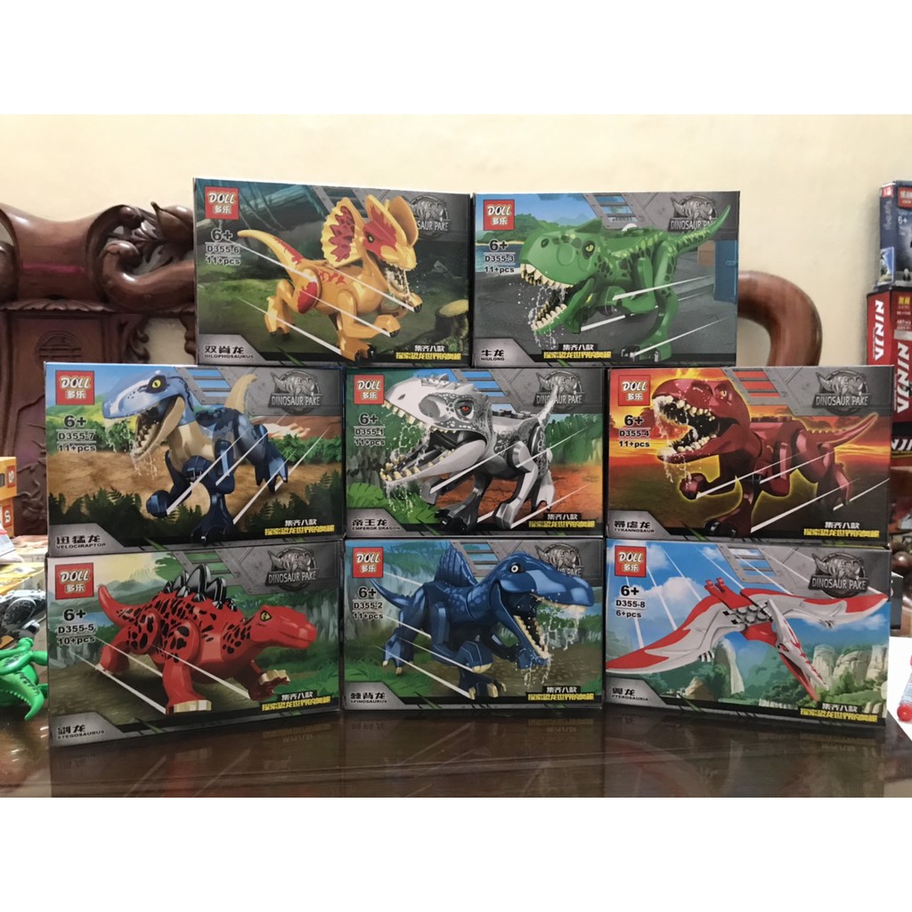 Lego lắp ráp khủng long D355 8 mẫu