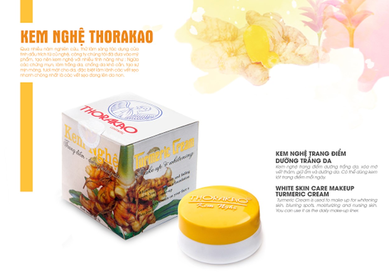 Kem nghệ dưỡng trắng da Thorakao 3g