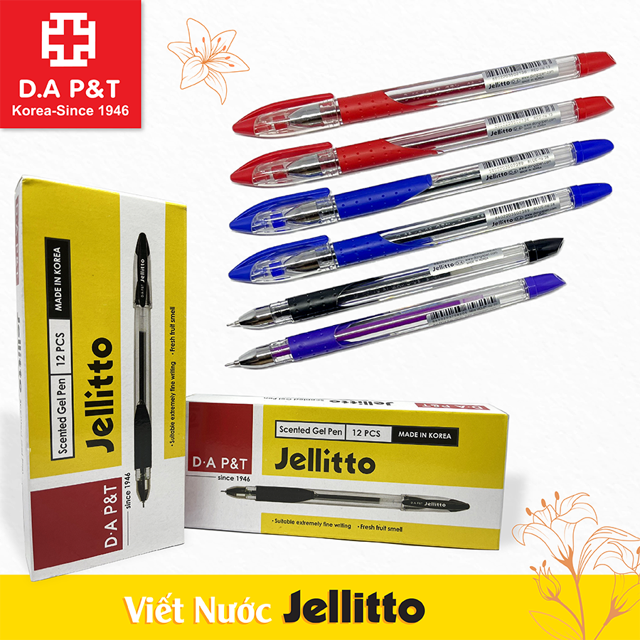 Hộp 12 cây viết nước đông a hàn quốc jellitto - k pen
