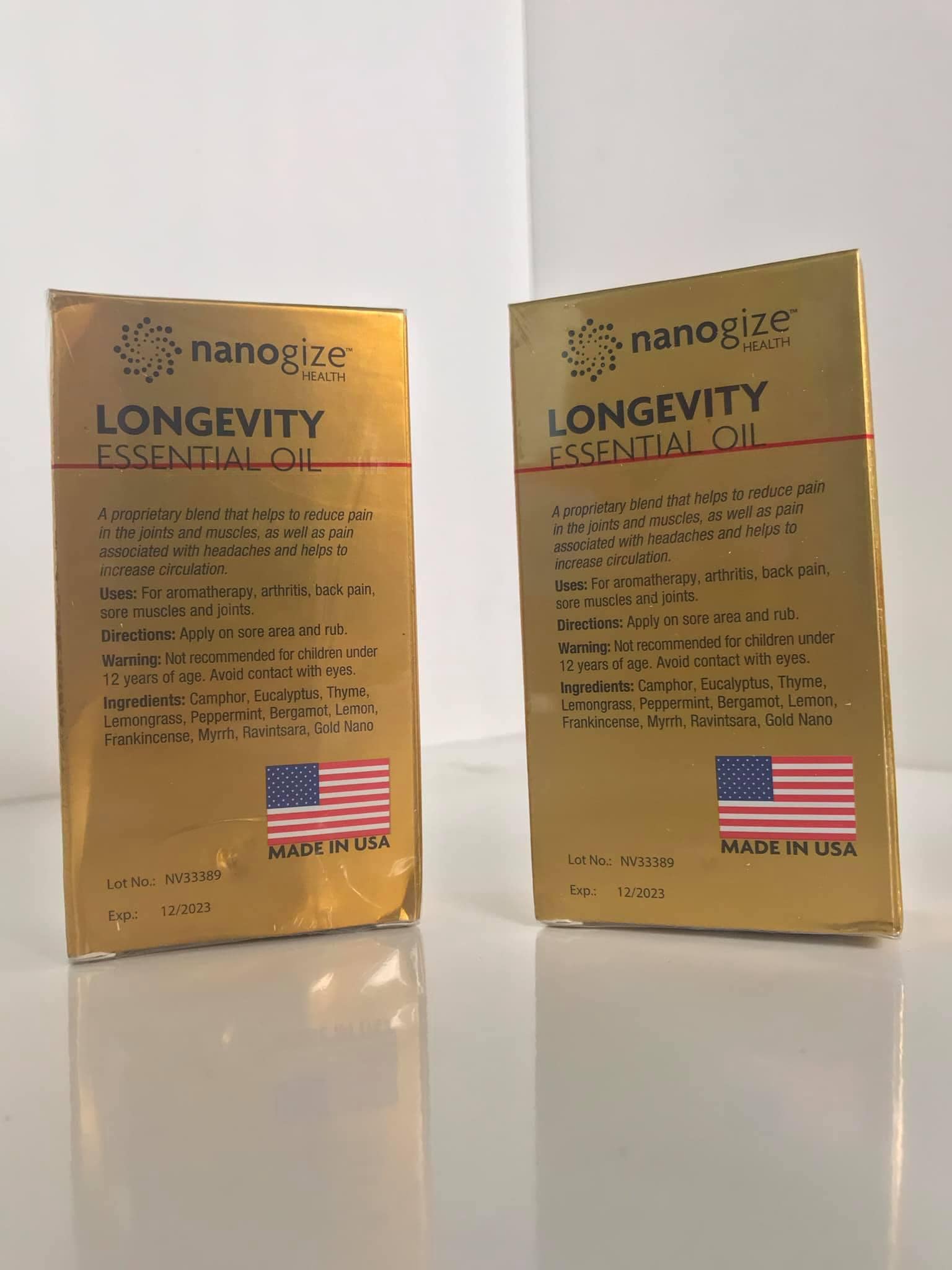 Dầu vàng Longevity essential oil (nanogize) - 1 CHAI - hàng Mỹ