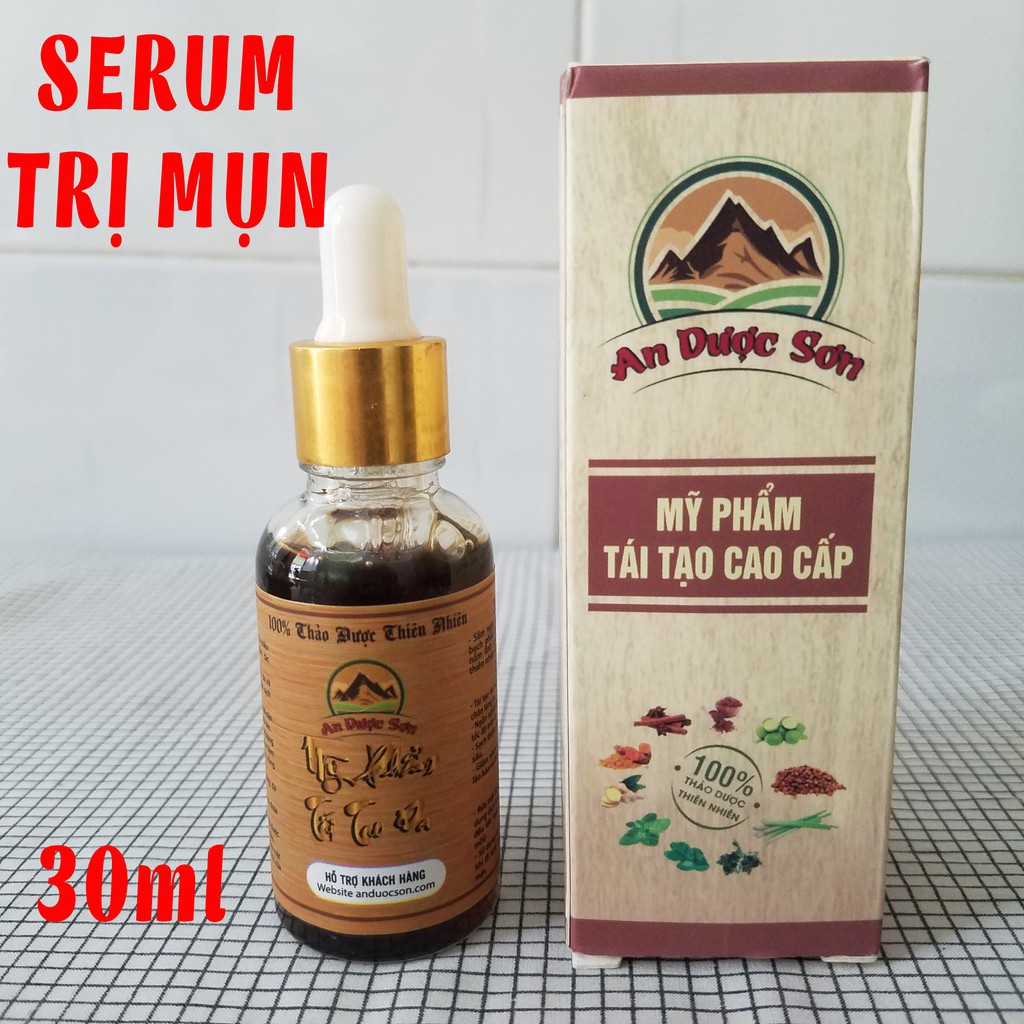 Combo Serum và Bột Thảo Dược An Dược Sơn 30ml - Bộ Sản Phẩm Dành cho da mụn nám tàn nhang