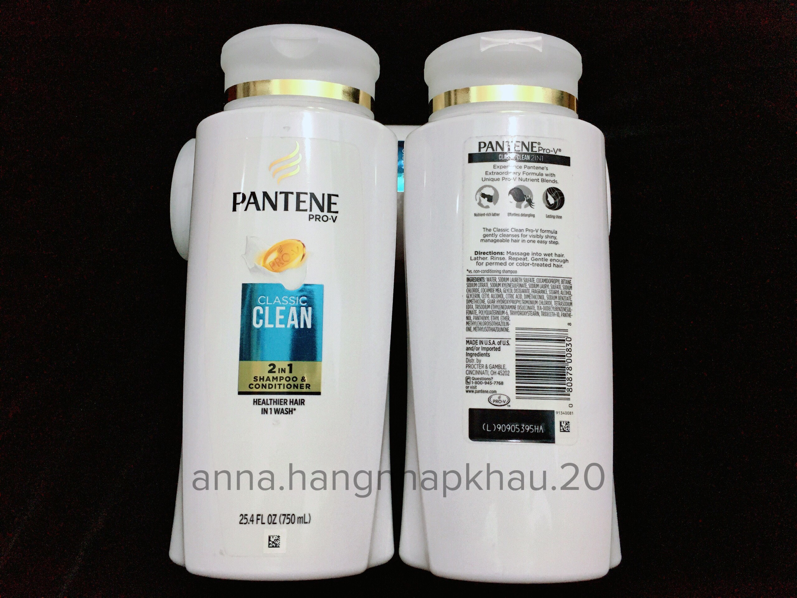 [XÃ HÀNG CHÍNH HÃNG USA-375ml/750ml] Dầu Gội - Xả Pantene Pro-V Classic Clean 2IN1