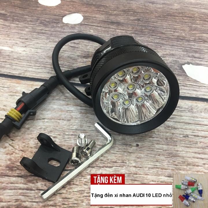 Đèn trợ sáng L9X - 9 bóng LED gắn xe máy siêu sáng  - TẶNG KÈM ĐÔI XI NHAN 9 BÓNG LED