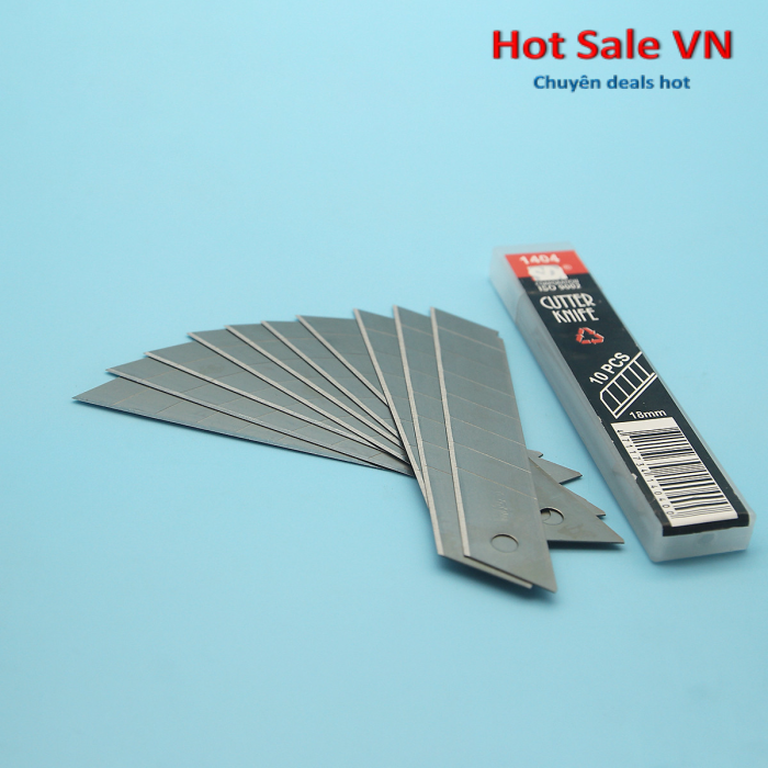 Bộ 5 Hộp 10 lưỡi dao rọc giấy thép SK5 khổ lớn 100x18x0.5mm SDI 1404