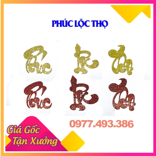 Chữ dán thư pháp 2D-COMBO PHÚC LỘC THỌ[Trang trí dưa, dừa bưởi thư pháp ngày tết] ThanghaCalligraphy