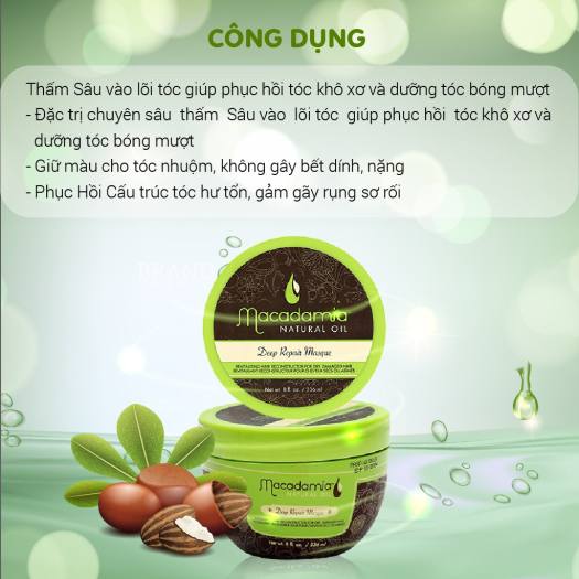 Dầu ủ tóc cao cấp Macadamia Deep Repair Masque của Mỹ 470ml