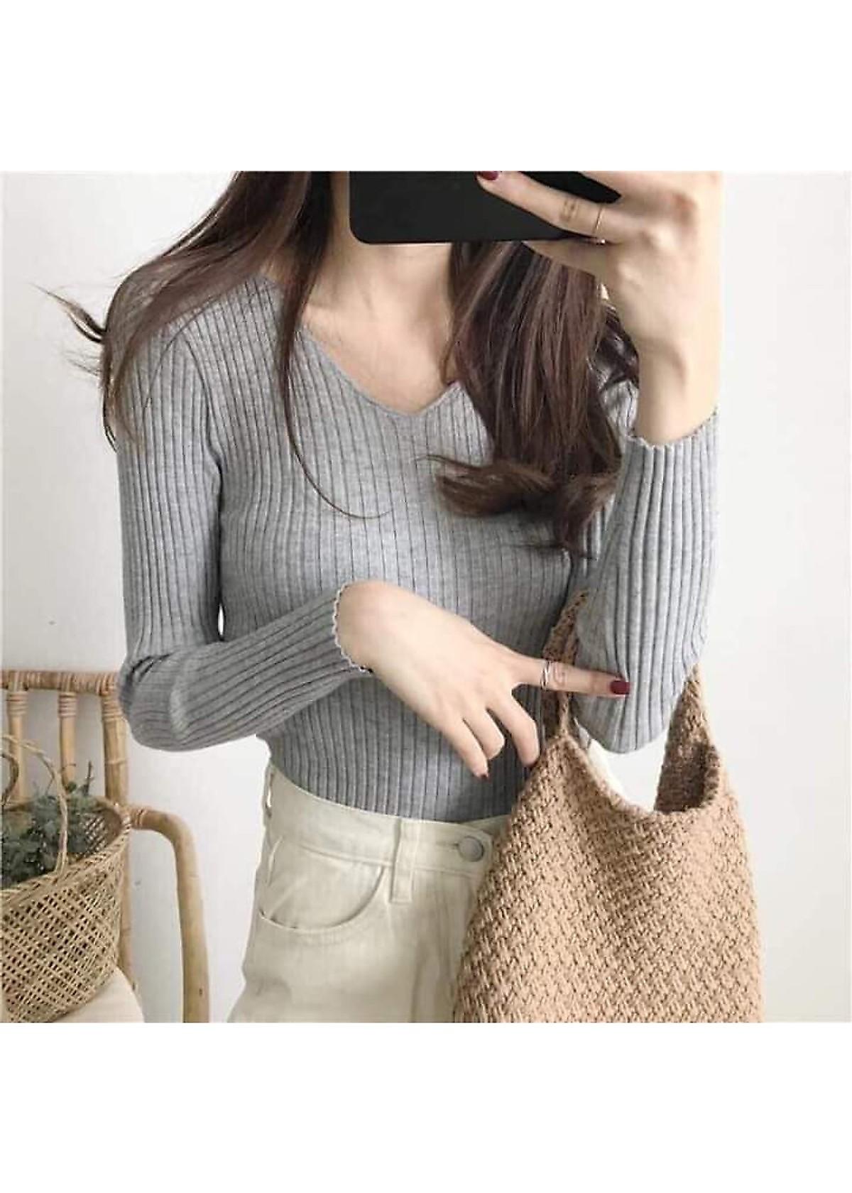 Áo len đũa cổ tim mềm, ấm