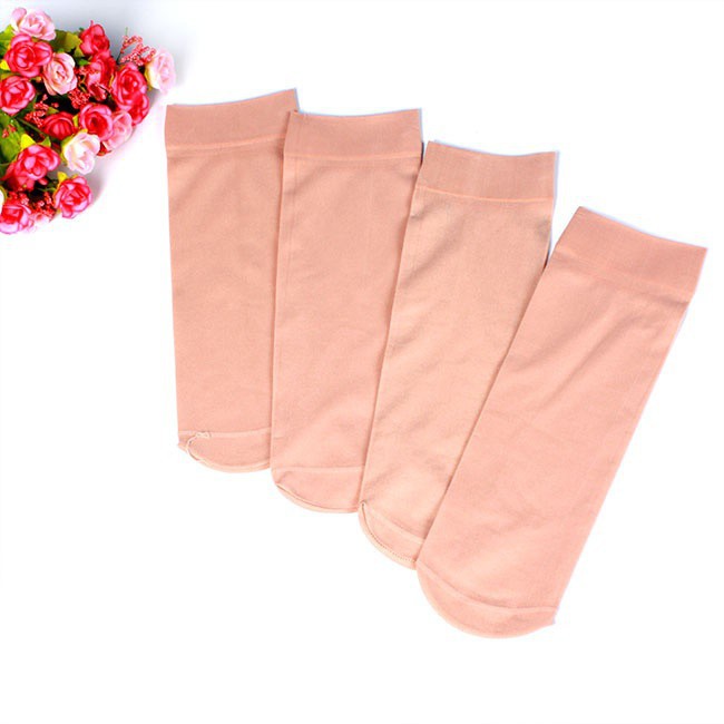 Set 10 đôi tất da chân hai màu đen, da