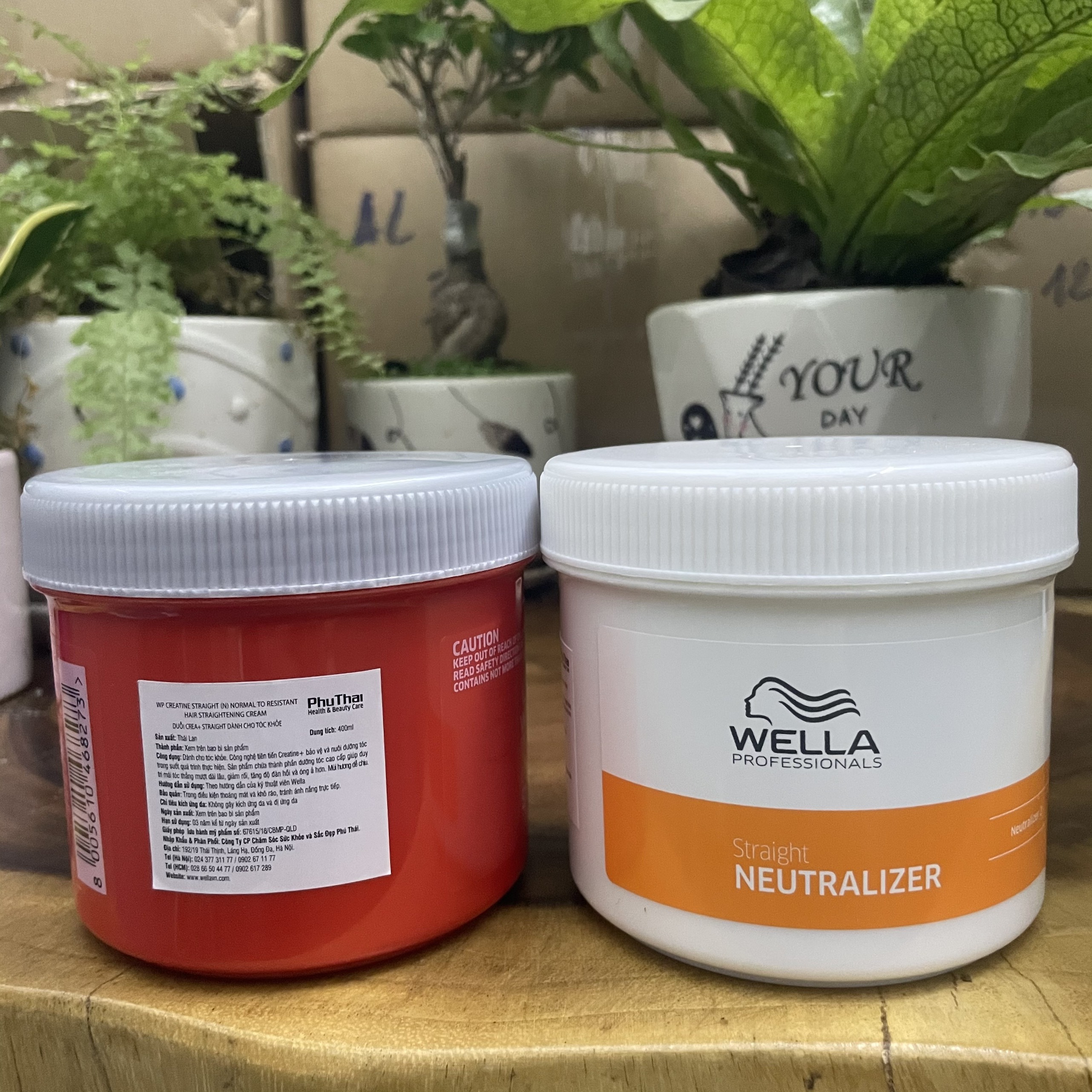 [HCM]Bộ kem duỗi tóc Wella Straightening Cream 400mlx2