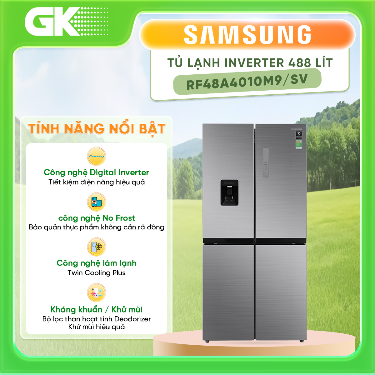 Tủ lạnh Samsung Inverter 488 lít RF48A4010M9/SV