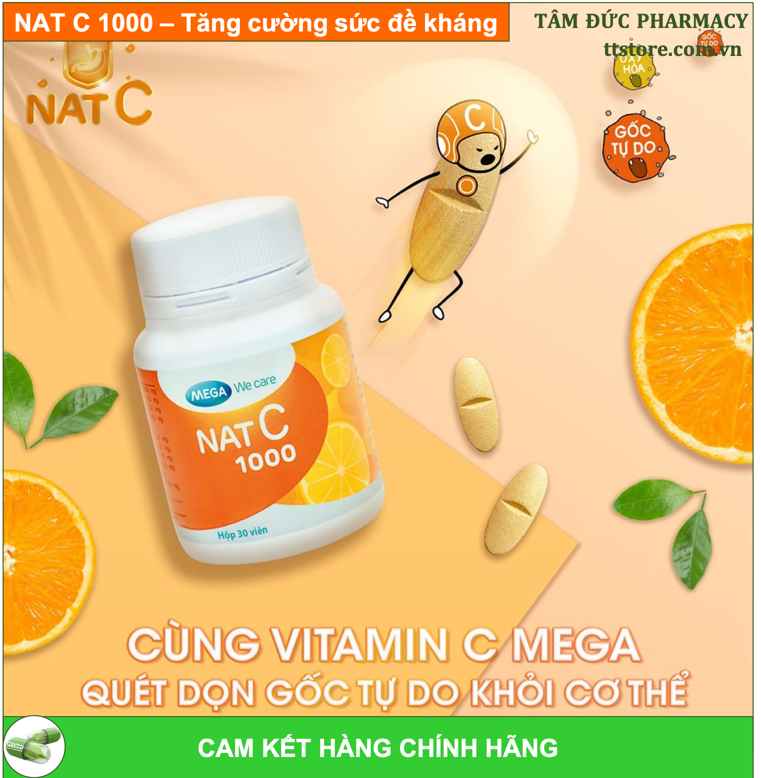 [HCM]NAT C 1000 - Mega We Care [Hộp 60 viên]