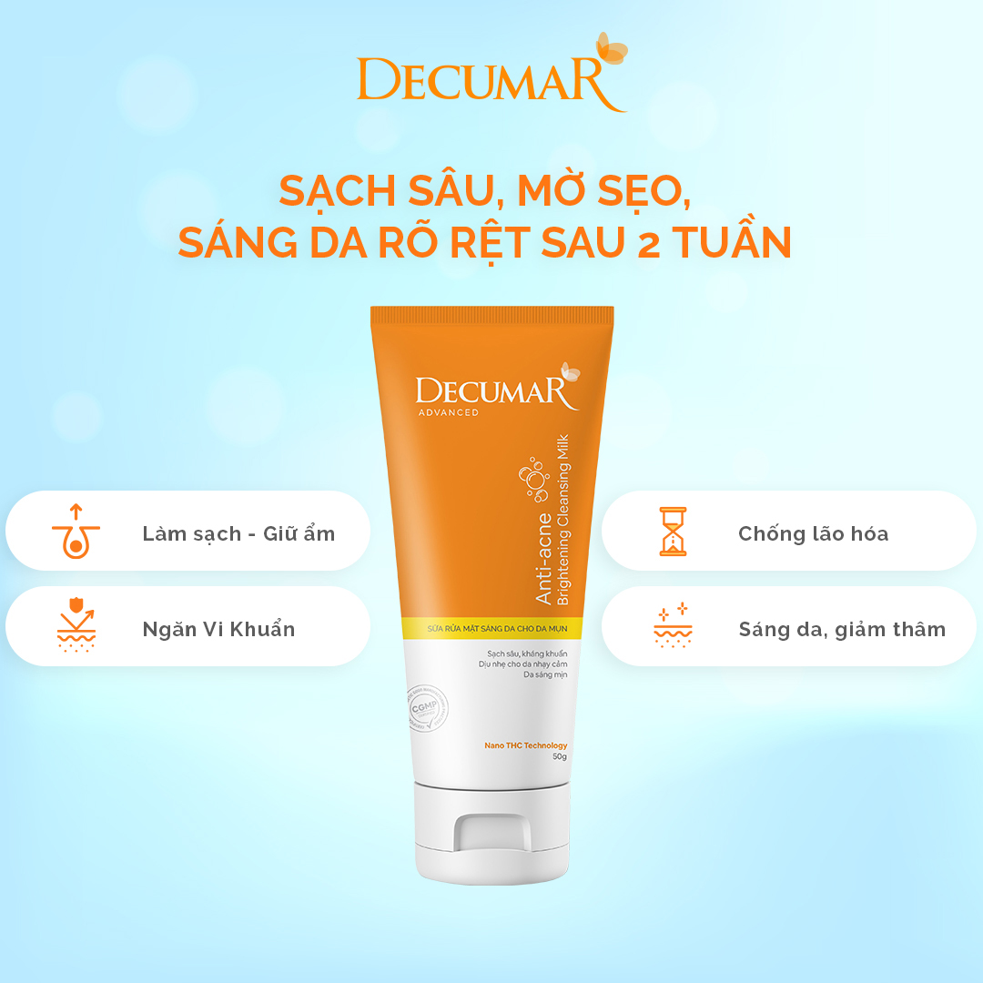 SỮA RỬA MẶT NGỪA MỤN SÁNG DA DECUMAR