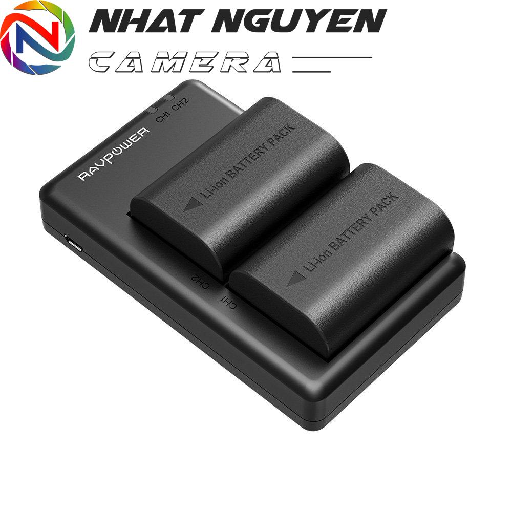 [HCM]Bộ 2 pin và 1 sạc đôi RAVPower LP-E6N  LP-E6 cho Canon