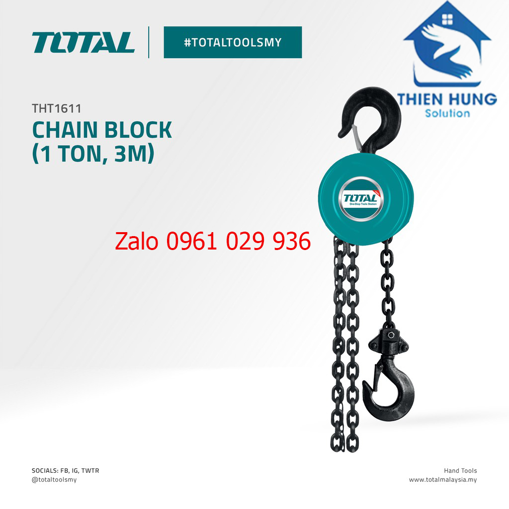 Bá lăng (pa lăng) xích Total THT1611 1 tấn