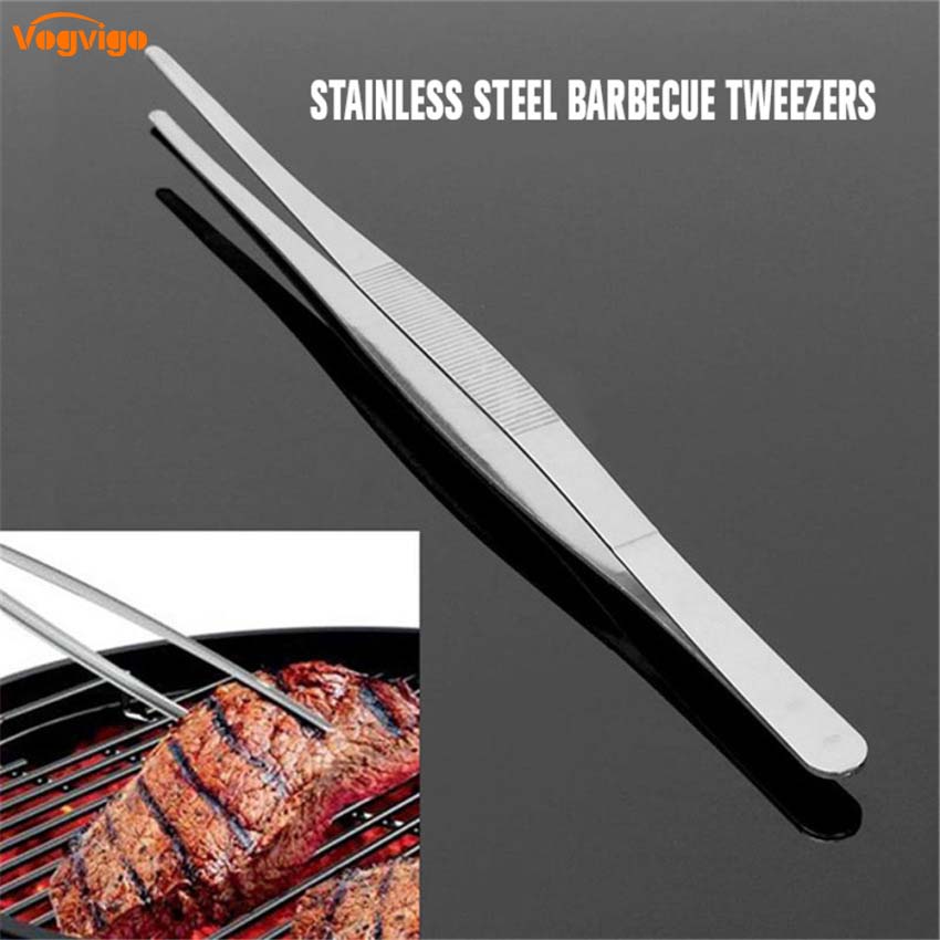 30CM/12 Inch Stainless Steel BBQ Tweezers Kitchen accessories BBQ Grill Food Tongs Clip Buffet BBQ Restaurant Tool cooking tools