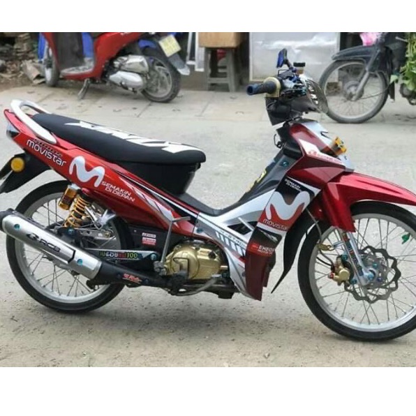 Tem rời Sirius Movistar dán xe đỏ yếm bạc