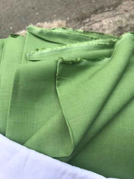 Vải linen tưng màu xanh cốm!