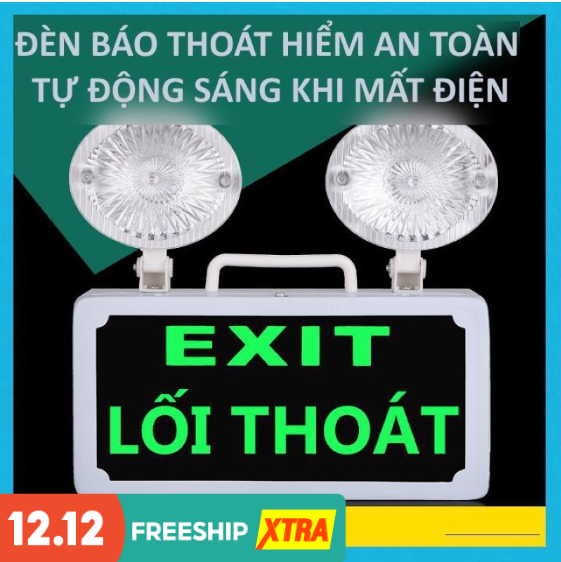 [HCM]Đèn Exit mắt ếch Sự Cố Khẩn Cấp Chiếu Sáng Kết Hợp Biển Chỉ Dẫn Thoát Nạn, ĐÈN SỰ CỐ KẾT HỢP EXIT 2IN1 .Đèn cảnh báo sự cố kết hợp đèn exit chỉ xuống cầu thang.
