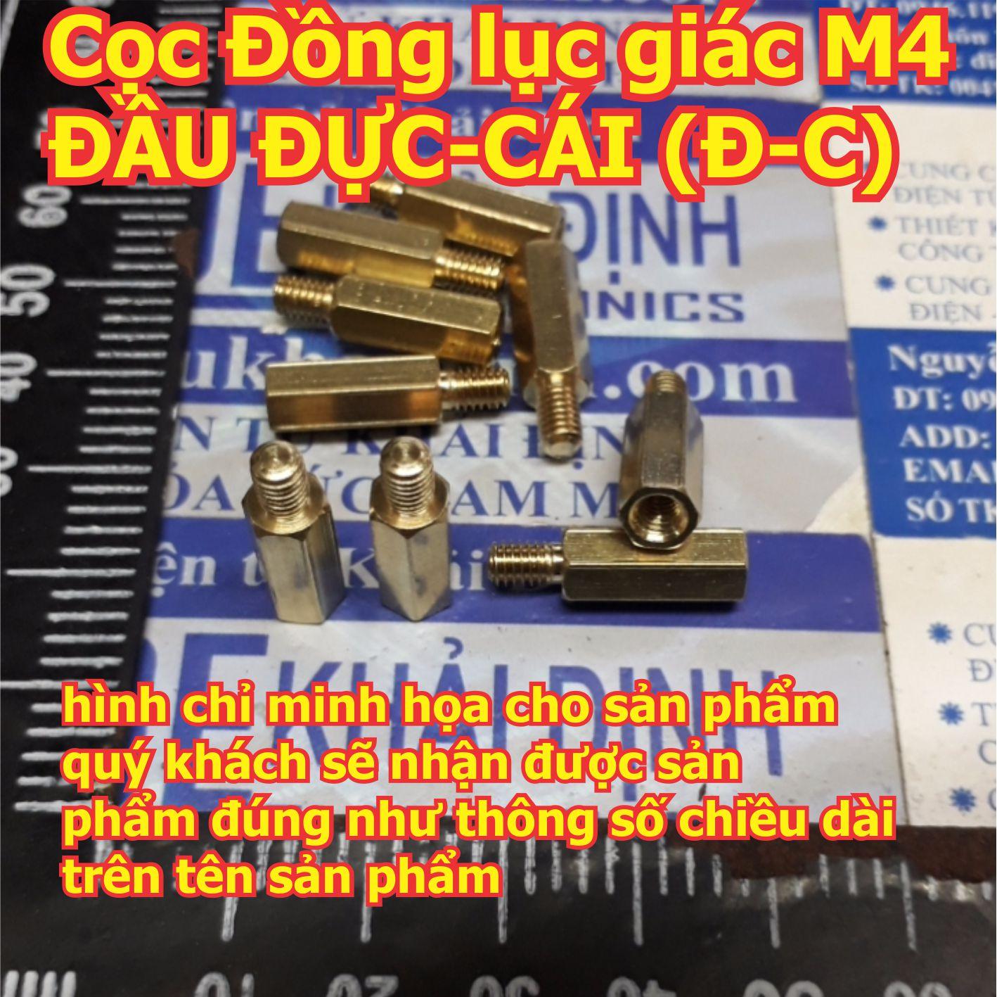 Cọc Đồng, cột trụ đồng lục giác lỗ ốc, đầu vặn M4 ĐẦU ĐỰC-CÁI (Đ-C) các loại từ 6mm ~ 60mm kde5665