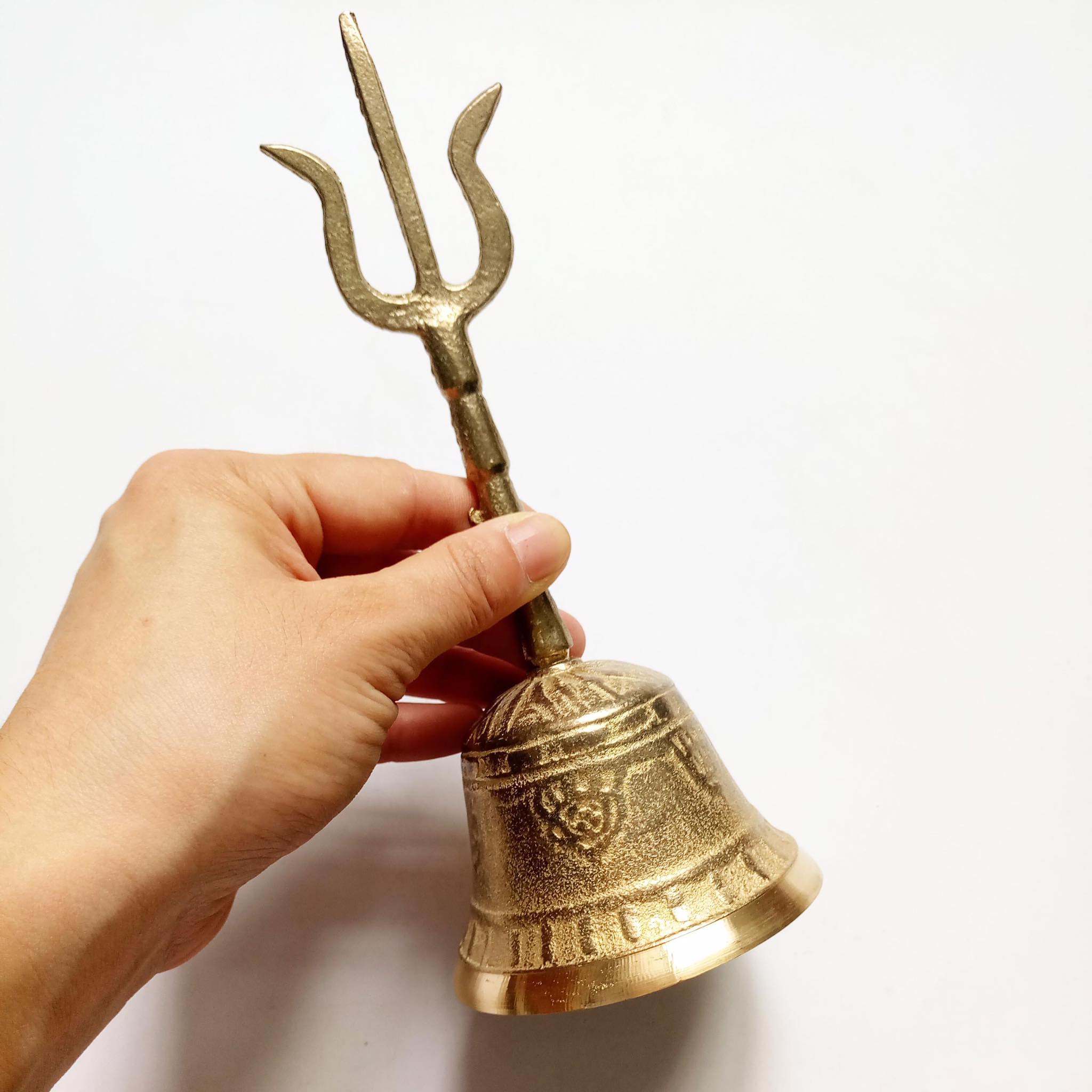 Chuông đồng Tam Thanh cao cấp dài 20cm