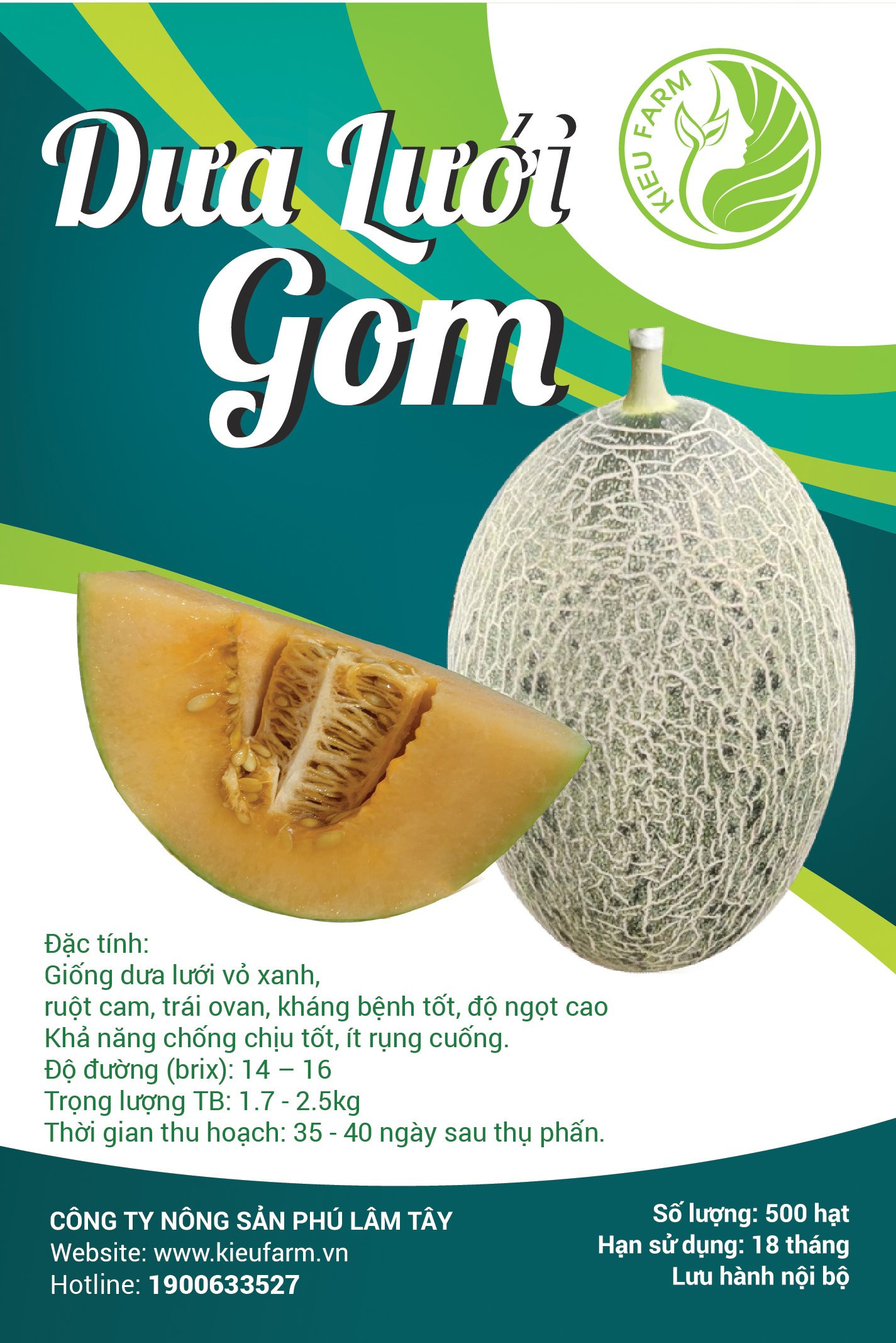 Hạt giống dưa lưới Gom - gói 50 hạt