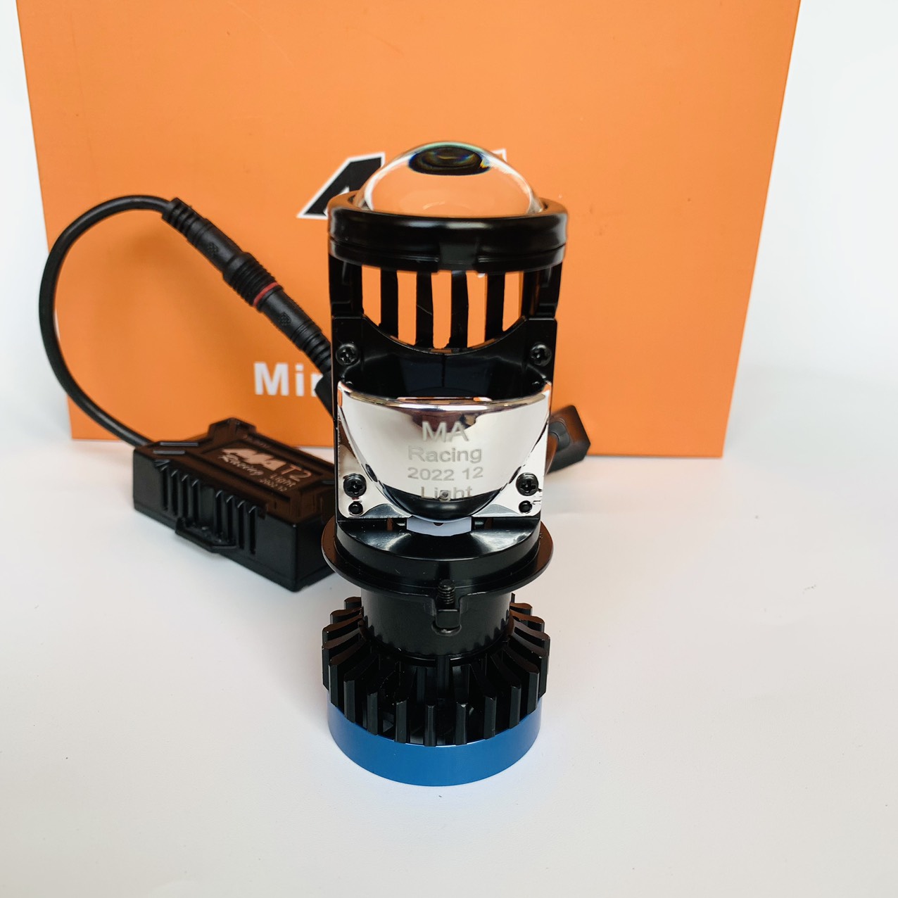Đèn led bi cầu mini T2 Light chân H4 kính tím