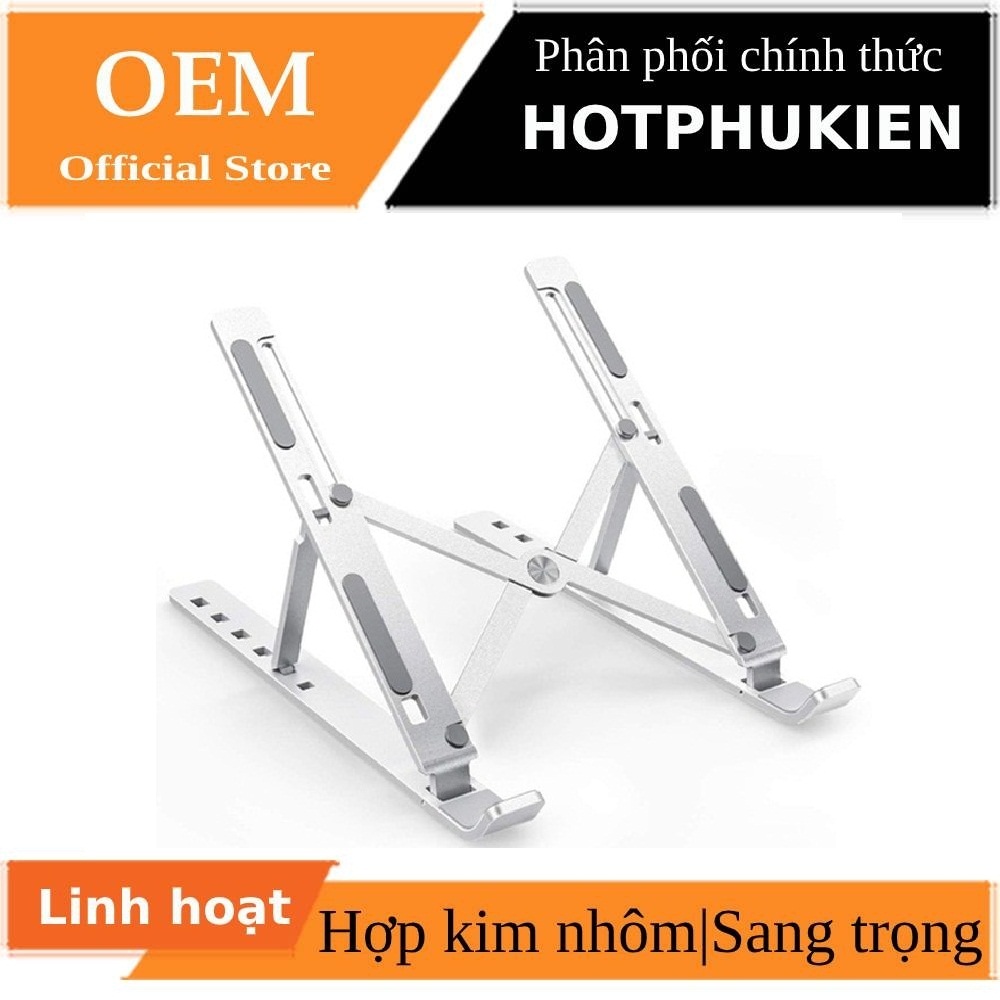Giá đỡ Aluminum hợp kim nhôm cho Macbook laptop 10 inch đên 15.6 inch hiệu HOTCASE giúp tản nhiệt thiết kế nhôm nguyên khối  - Phân phối bởi Hotphukien