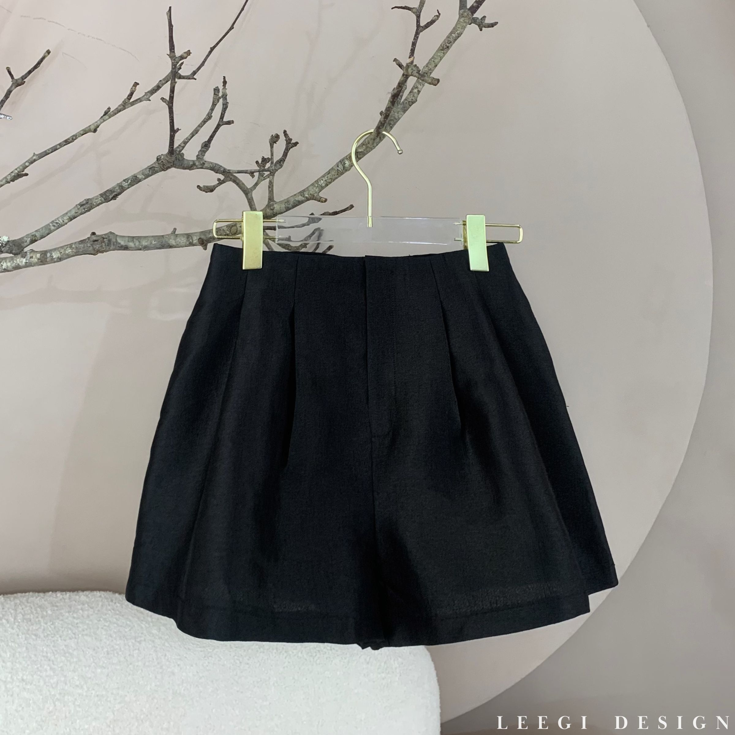 Quần short đùi nữ cạp cao Tafta LeeGi Design Min427