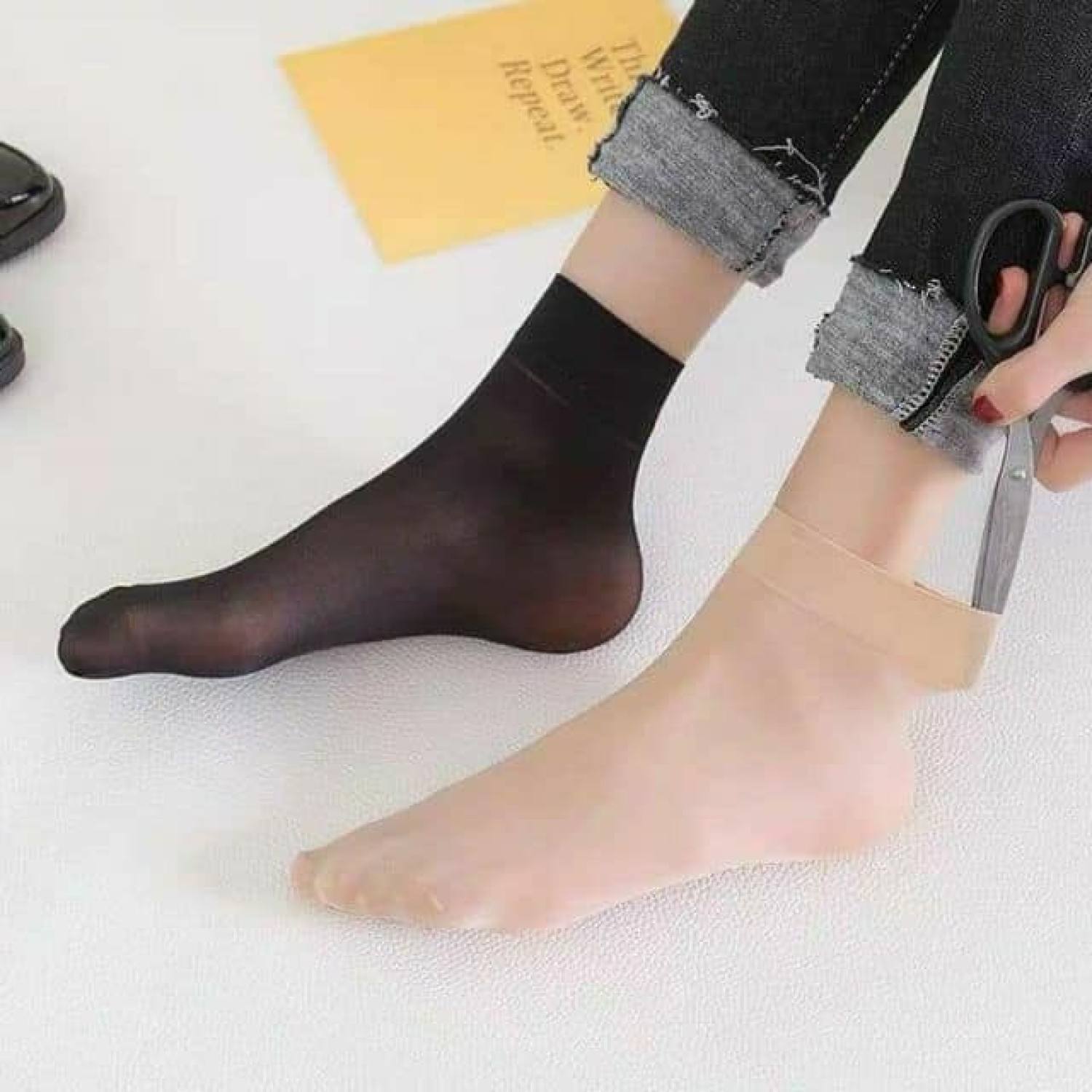 5 đôi tất da chân nữ mỏng siêu dai, tất giấy mỏng dai - TN03