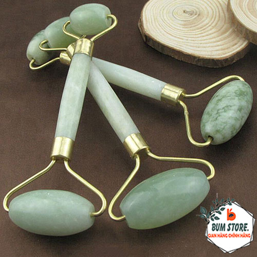 Cây Lăn Massage Mặt bằng đá cẩm thạch 2 đầu, Thanh lăn massage mặt trị liệu bằng đá cẩm thạch - BUM STORE