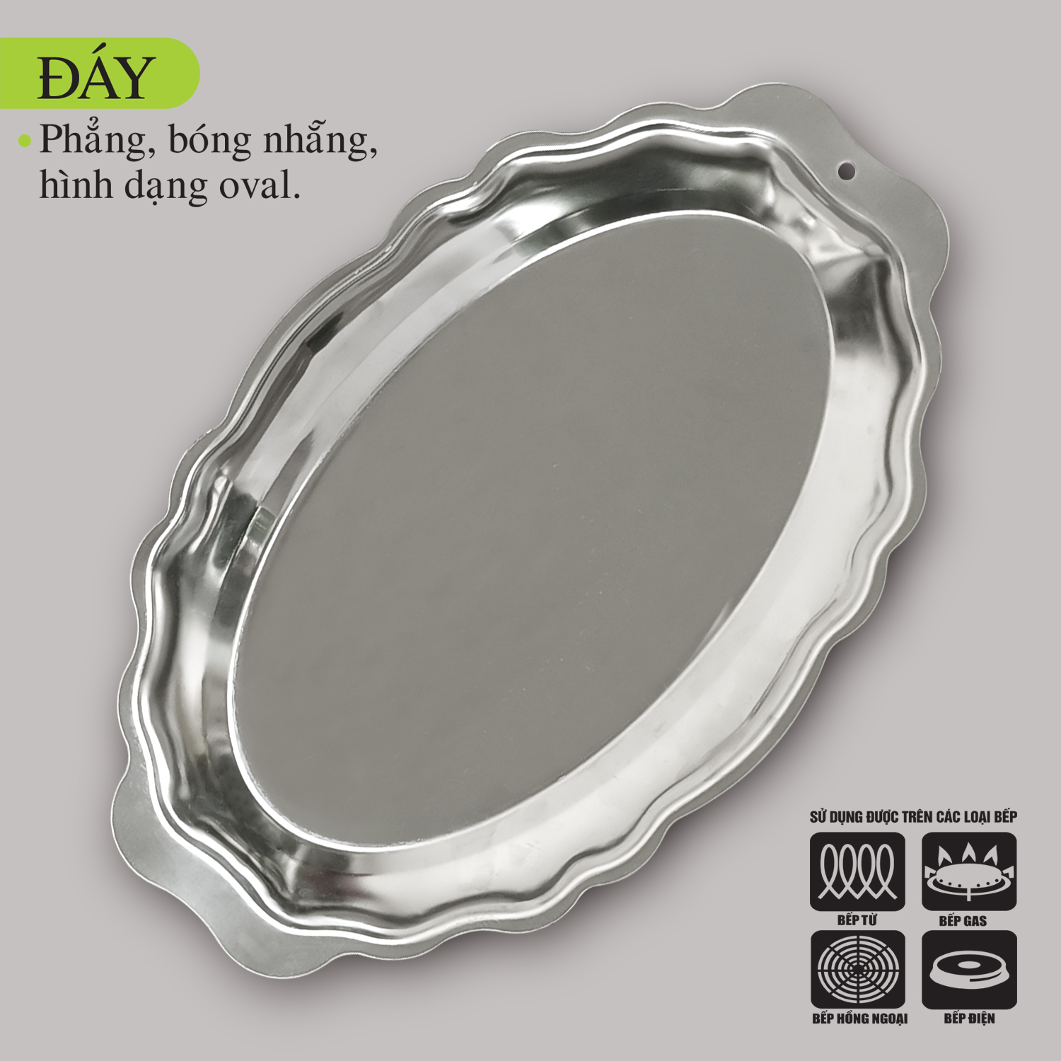 [CHÍNH HÃNG] Dĩa hấp Inox hoa văn 3522 Kim Hằng KHG8062