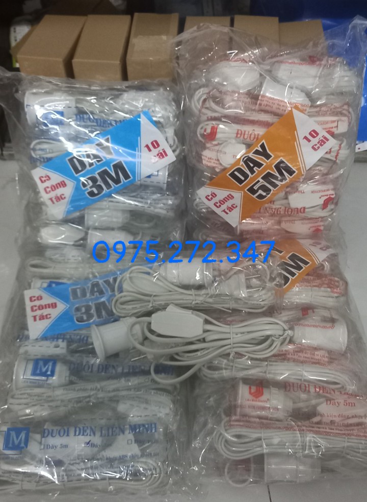 Dây Đuôi Đèn E27 Liền Công Tắc 3m / 5m