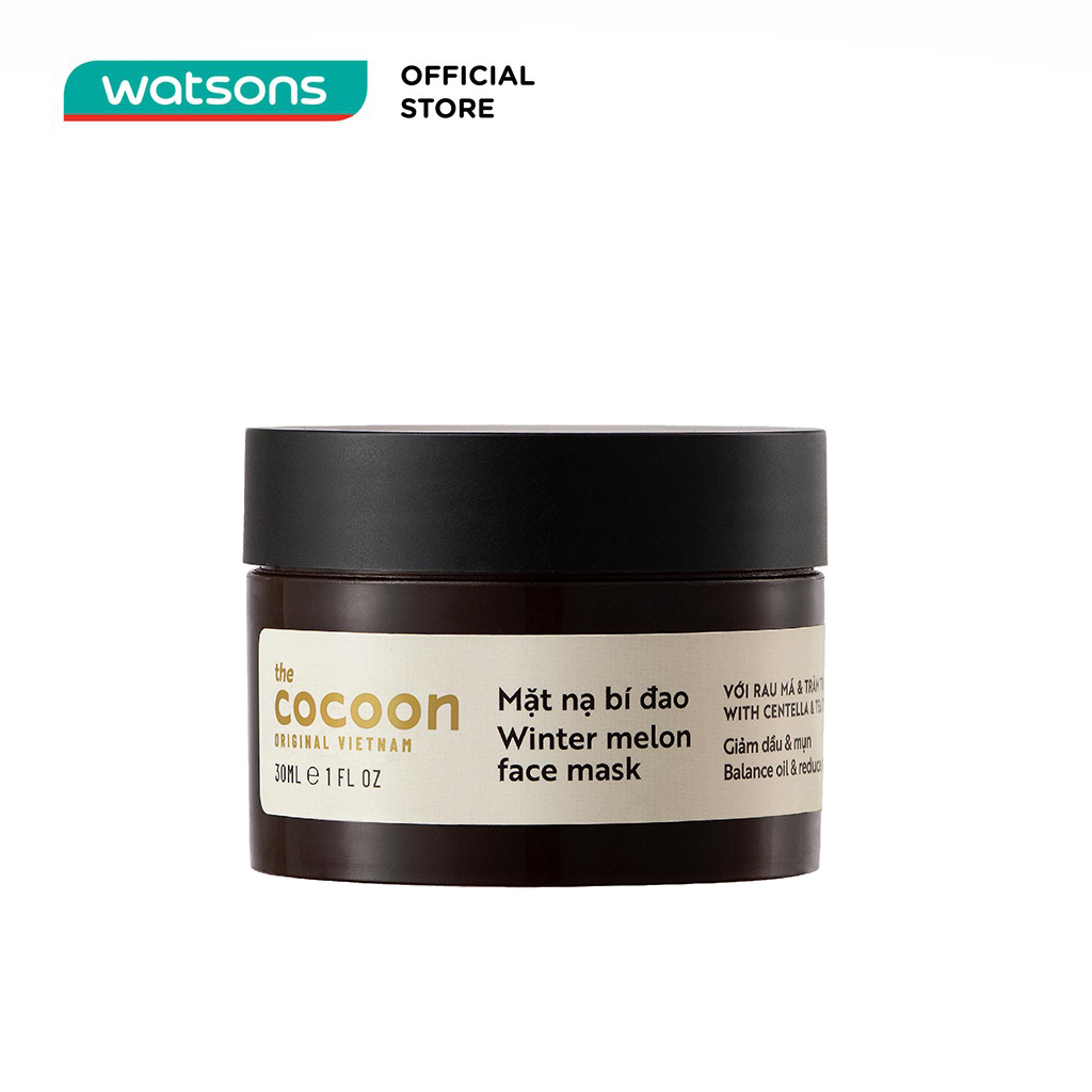 Mặt Nạ Bí Đao Cocoon Winter Melon Face Mask With Centella & Tea Tree Giảm Dầu và Mụn 30ml