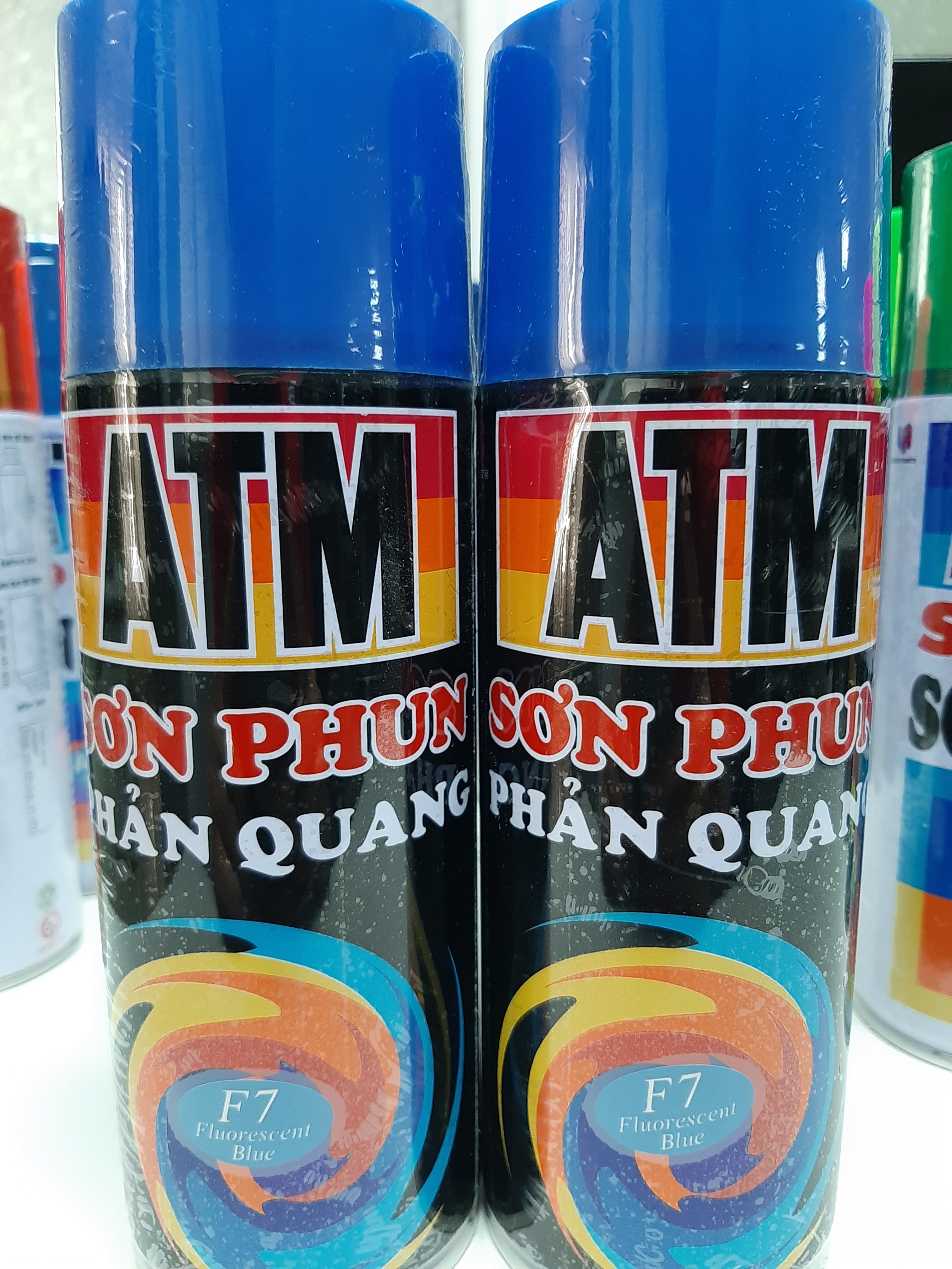 Sơn xịt phản quang xanh dương atm f7 chính hãng