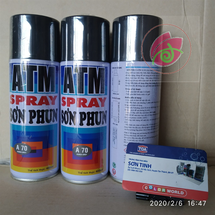 Sơn xịt ATM màu xám đen A70 Honda Grey- - 1 chai